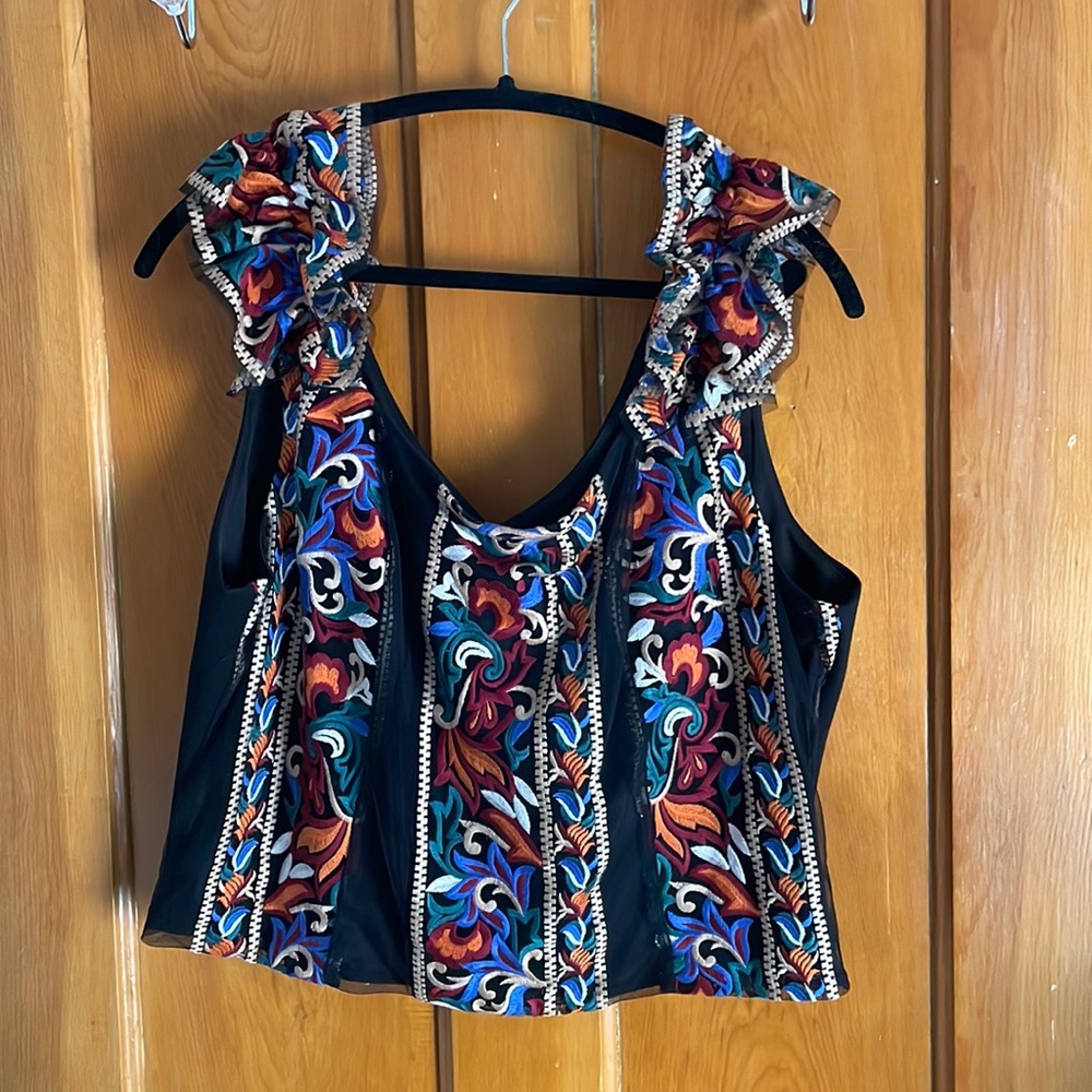 Embroidered Floral Summer Top